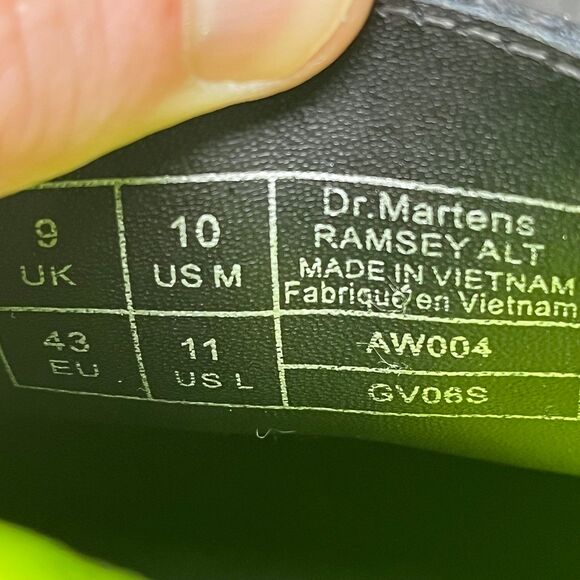 NEW Dr. Martens Ramsey ALT Creeper Leather Oxfords Black Neon Green Men 10 / 11W